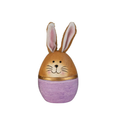 Picture of CERAMIC EASTER EGG WITH BUNNY EARS LILAC 20CM